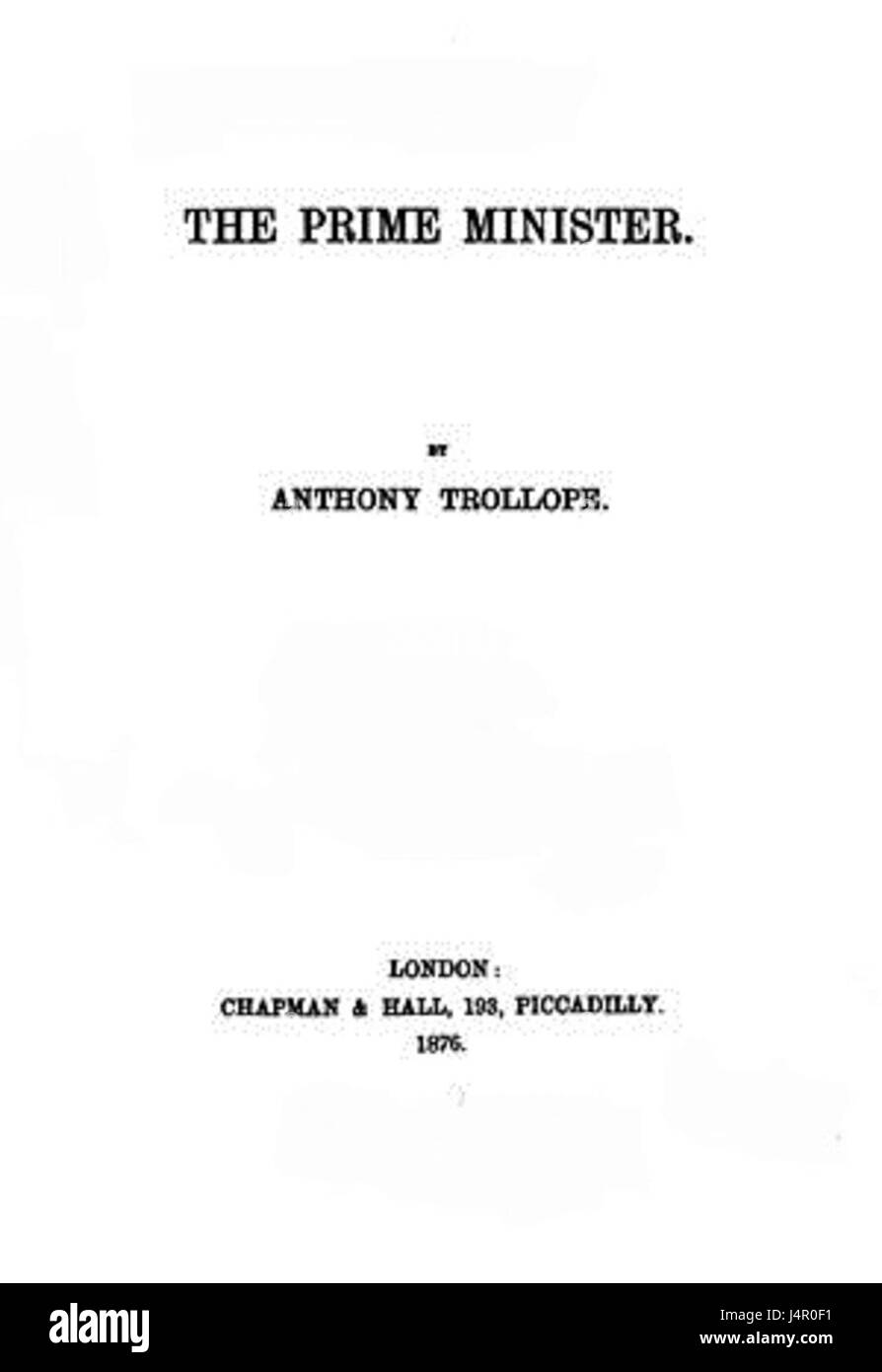 Trollope.Prime minister Stockfoto