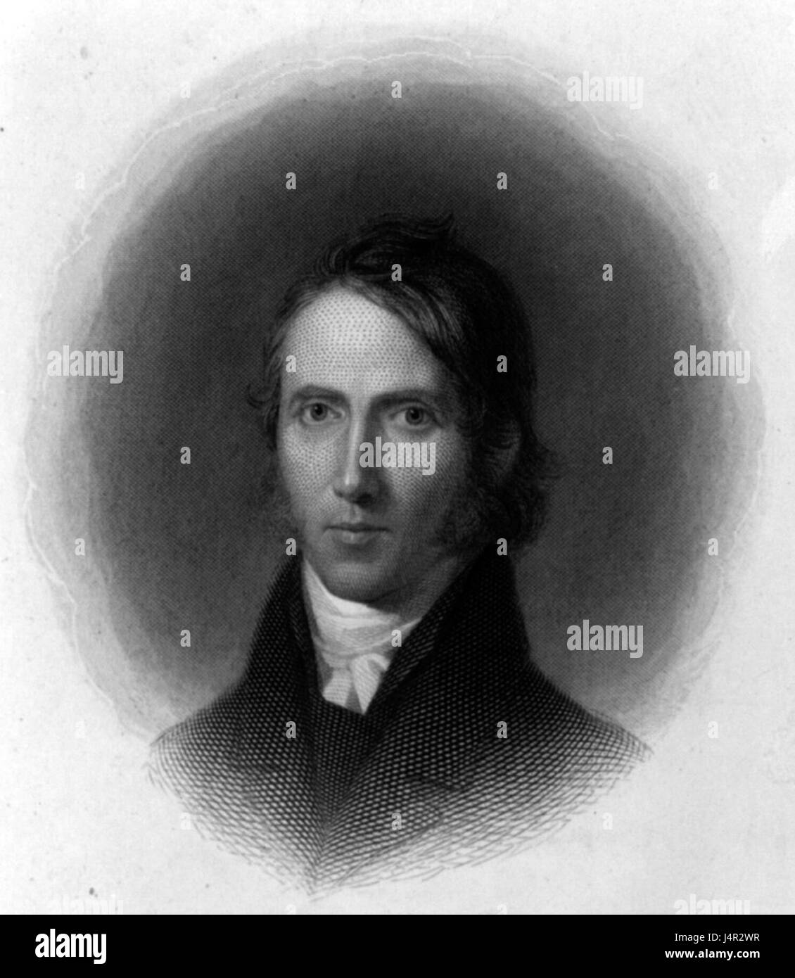 Dieser Kupferstich von William Ellery Channing, einem einflussreichen amerikanischen Unitarier und Theologen, wurde von Cheney erstellt. Channing war bekannt für seine Befürwortung religiöser Freiheit und seine Rolle bei der Gestaltung des Unitarismus in den Vereinigten Staaten. Stockfoto