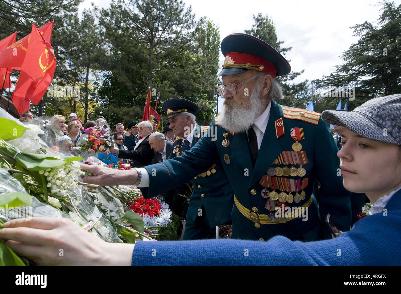 Felge im Tag des Sieges am 9. Mai in Simferopol, keine Modellfreigabe absetzen, Stockfoto