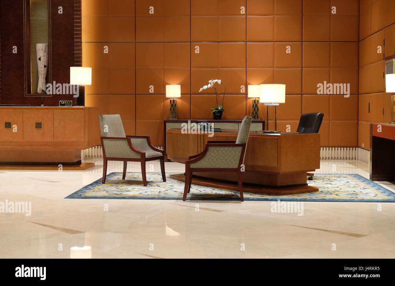 Die Lobby des Hotels in Shanghai, China, 27. Februar 2016. Stockfoto