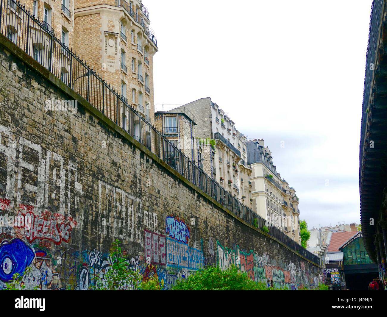 Petite Ceinture, rue Belliard, 18. Arrondissement, Paris, Frankreich. Stockfoto