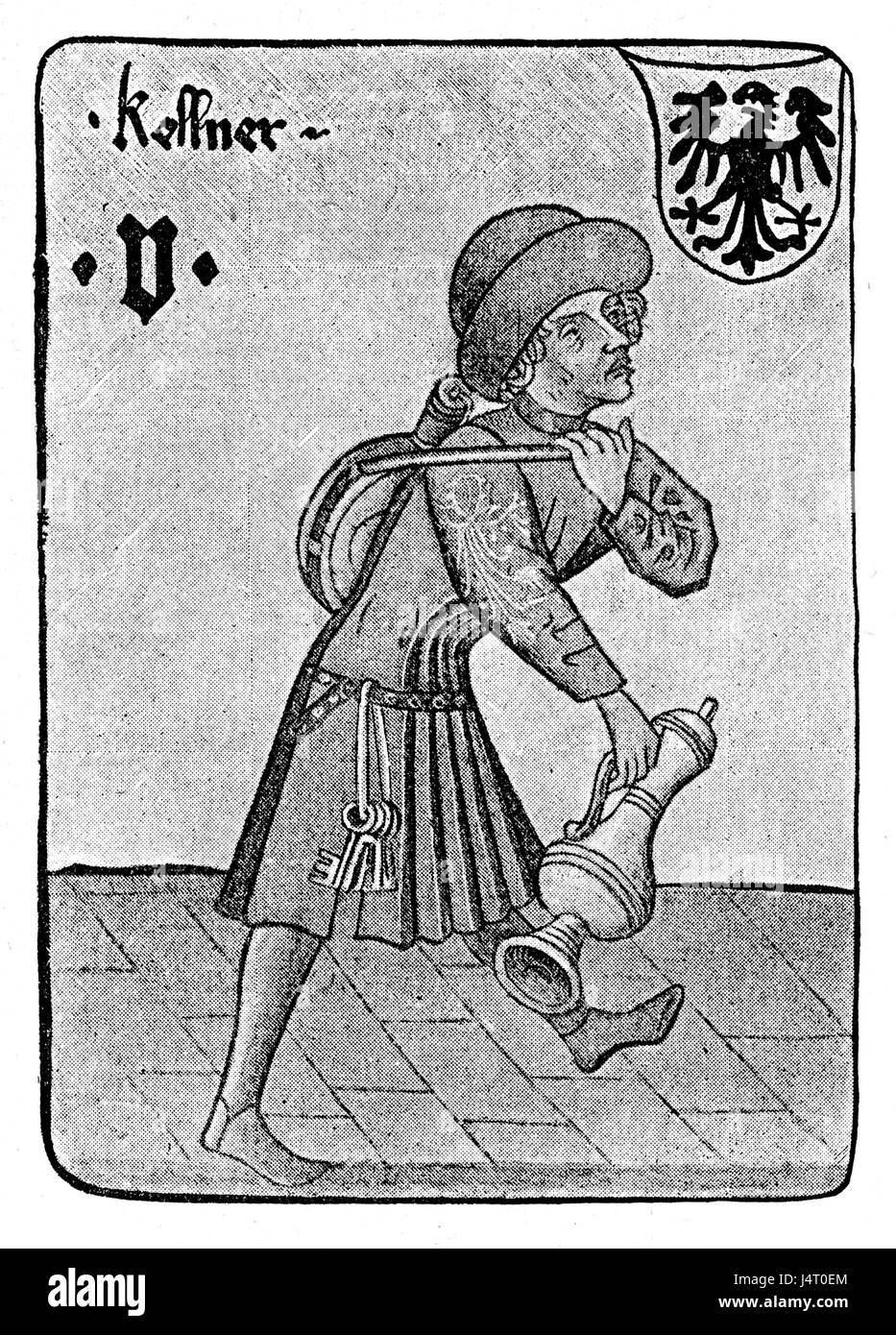 Deutscher Tarot XV Jahrhundert: der Wirt Stockfoto