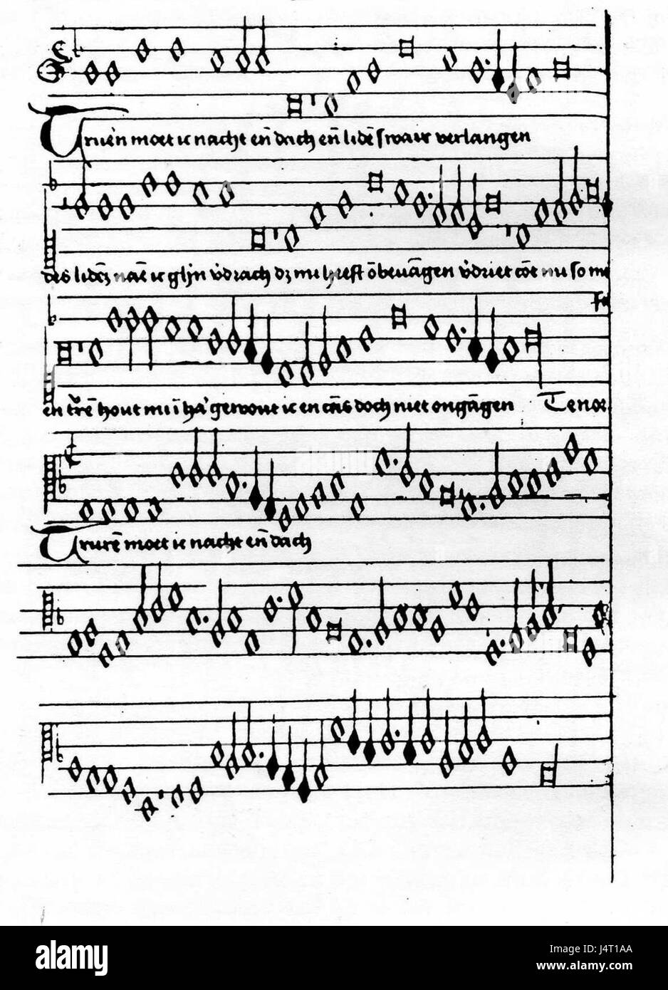 Truren moet ic ist ein Satz auf Niederländisch, der auf Englisch übersetzt werden kann. Es kann sich auf einen historischen oder literarischen Kontext beziehen, der Themen der Trauer oder Trauer beinhaltet, die oft in alten niederländischen Texten oder Gedichten zu finden sind. Stockfoto