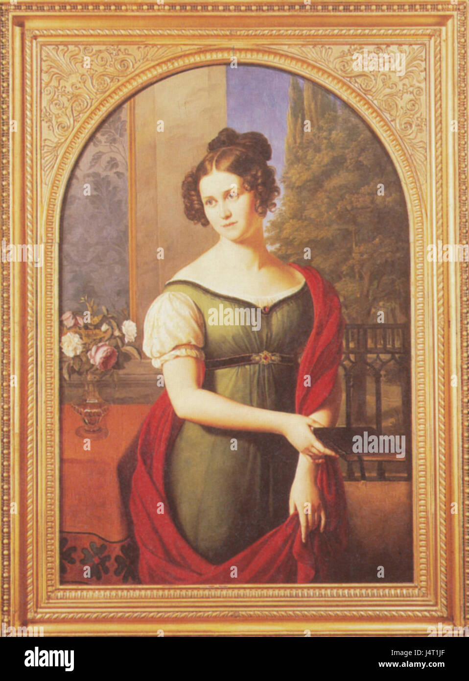 Wilhelm Schadows Bildnis Lida ist ein bemerkenswertes Porträtbild aus dem 19. Jahrhundert, das den künstlerischen Stil der deutschen Romantik widerspiegelt und Schadows Liebe zum Detail und seine ausdrucksstarke Darstellung von Themen zum Ausdruck bringt. Stockfoto