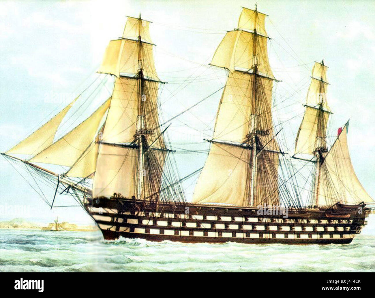 Ein Aquarellgemälde der Schlacht von Valmy von Roux, das den Sieg der Franzosen 1792 während der Französischen Revolutionskriege darstellt. Die Schlacht spielte eine Schlüsselrolle bei der Sicherung der Französischen Republik. Stockfoto