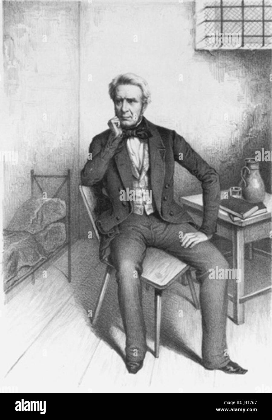 Dieser Titel bezieht sich auf ein historisches Ereignis oder eine Szene mit Waldeck im Gefängnis („kerker“ bedeutet Gefängnis), das wahrscheinlich auf eine bemerkenswerte Figur oder ein Ereignis aus der deutschen Geschichte im Mittelalter oder in der Frühen Neuzeit zurückzuführen ist. Stockfoto