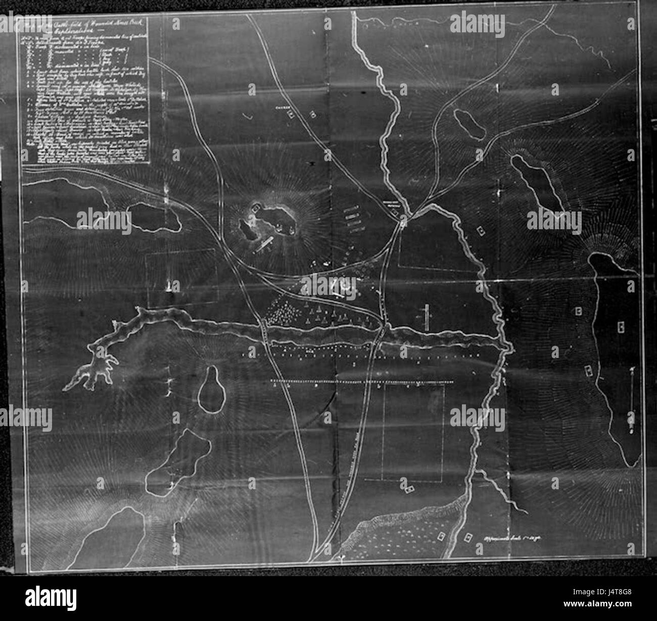 Wounded Knee mapa Stockfoto