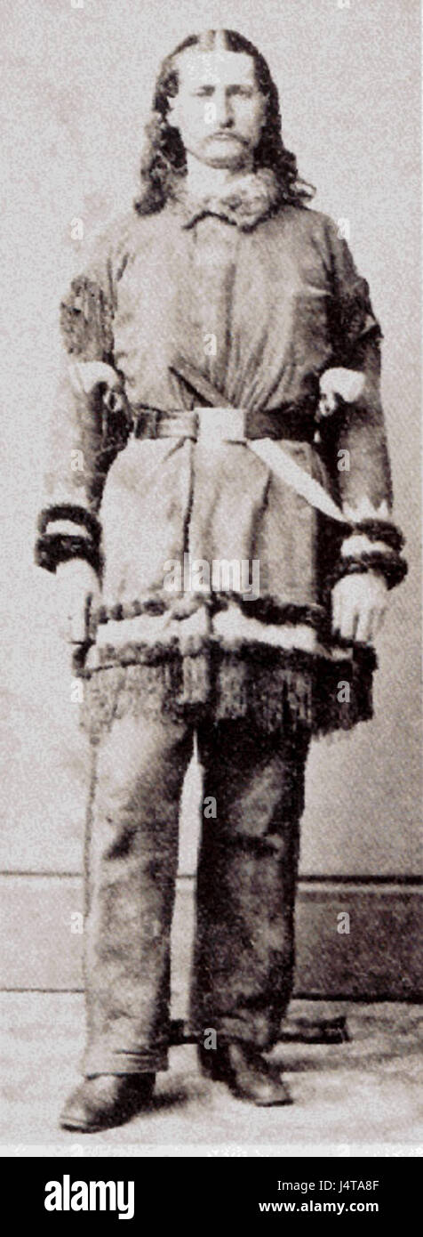 Wild Bill Hickok, eine bekannte Persönlichkeit in der amerikanischen Geschichte, bekannt für seine Rolle als Gesetzeshüter, Revolverhelden und Volkshelden des amerikanischen Alten Westens. Stockfoto