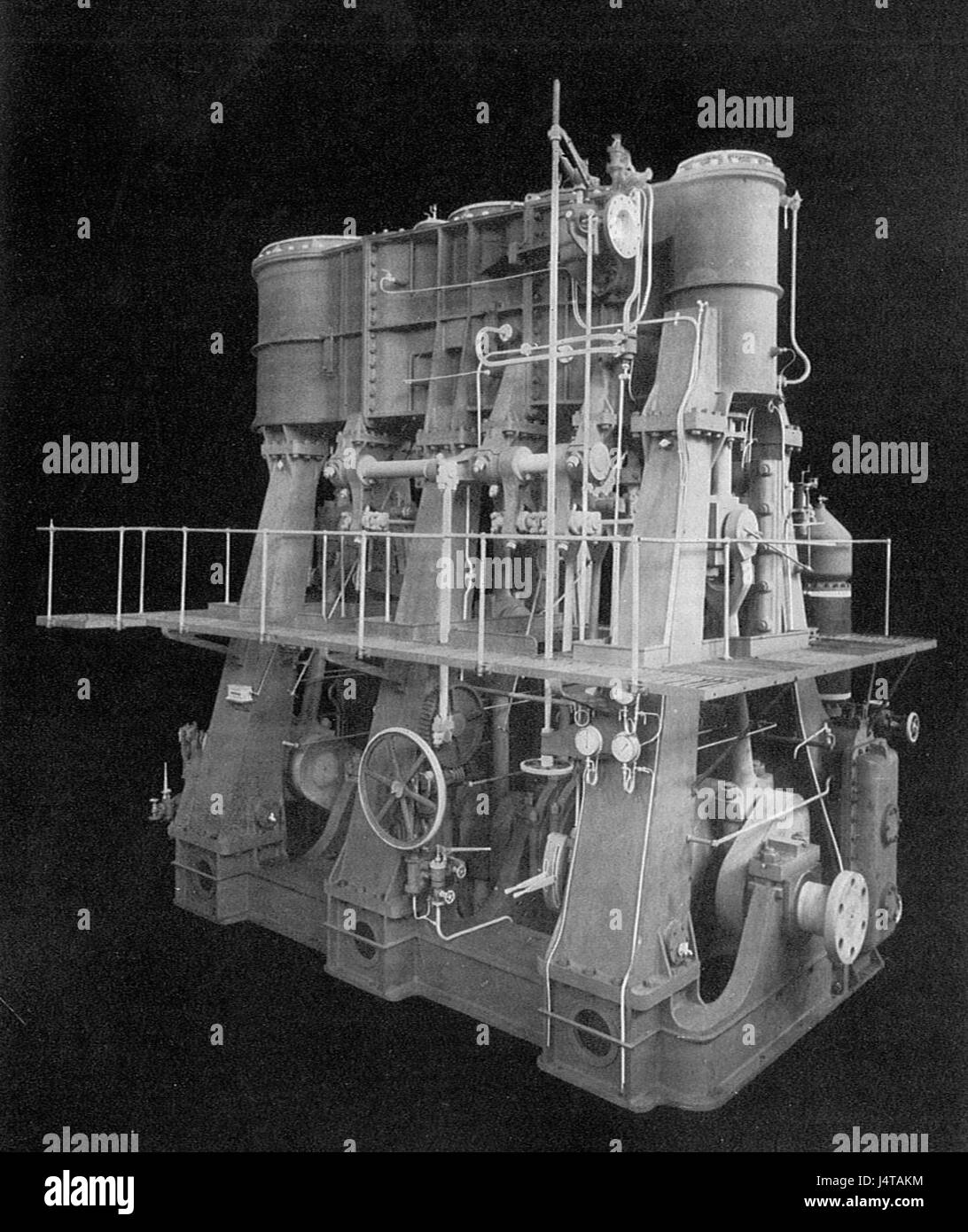 Dreifach-Erweiterung marine Dampfmaschine (Rankin Kennedy, modernen Motoren, Bd. V) Stockfoto