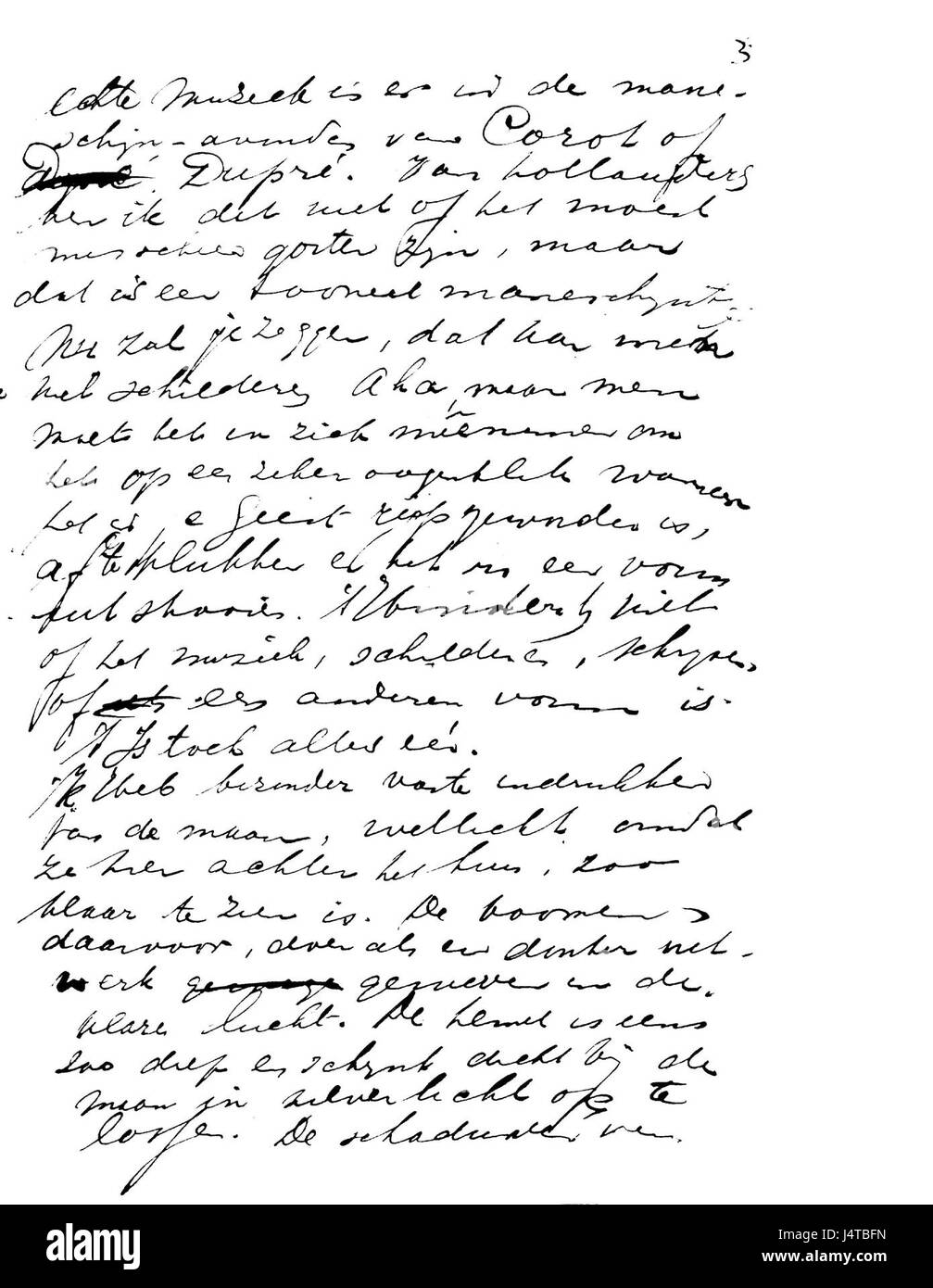 Theo van Doesburg Brief an Christian Leibbrandt 1910-07-18 p 3 Stockfoto