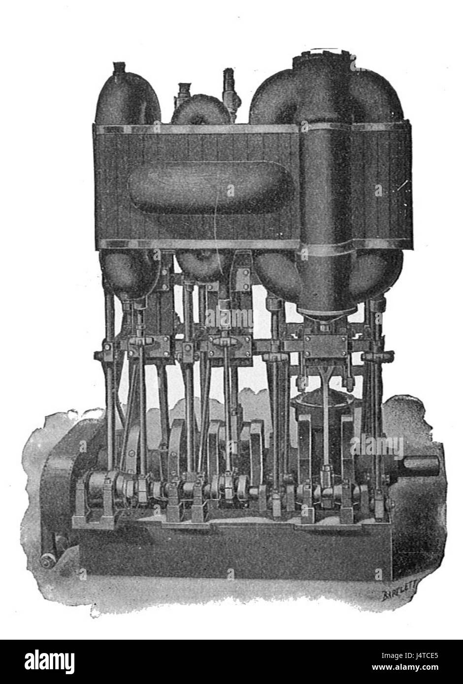 Dreifache Expansion zusammengesetzten marine Dampfmaschine (neuen Katechismus der Dampfmaschine, 1904) Stockfoto