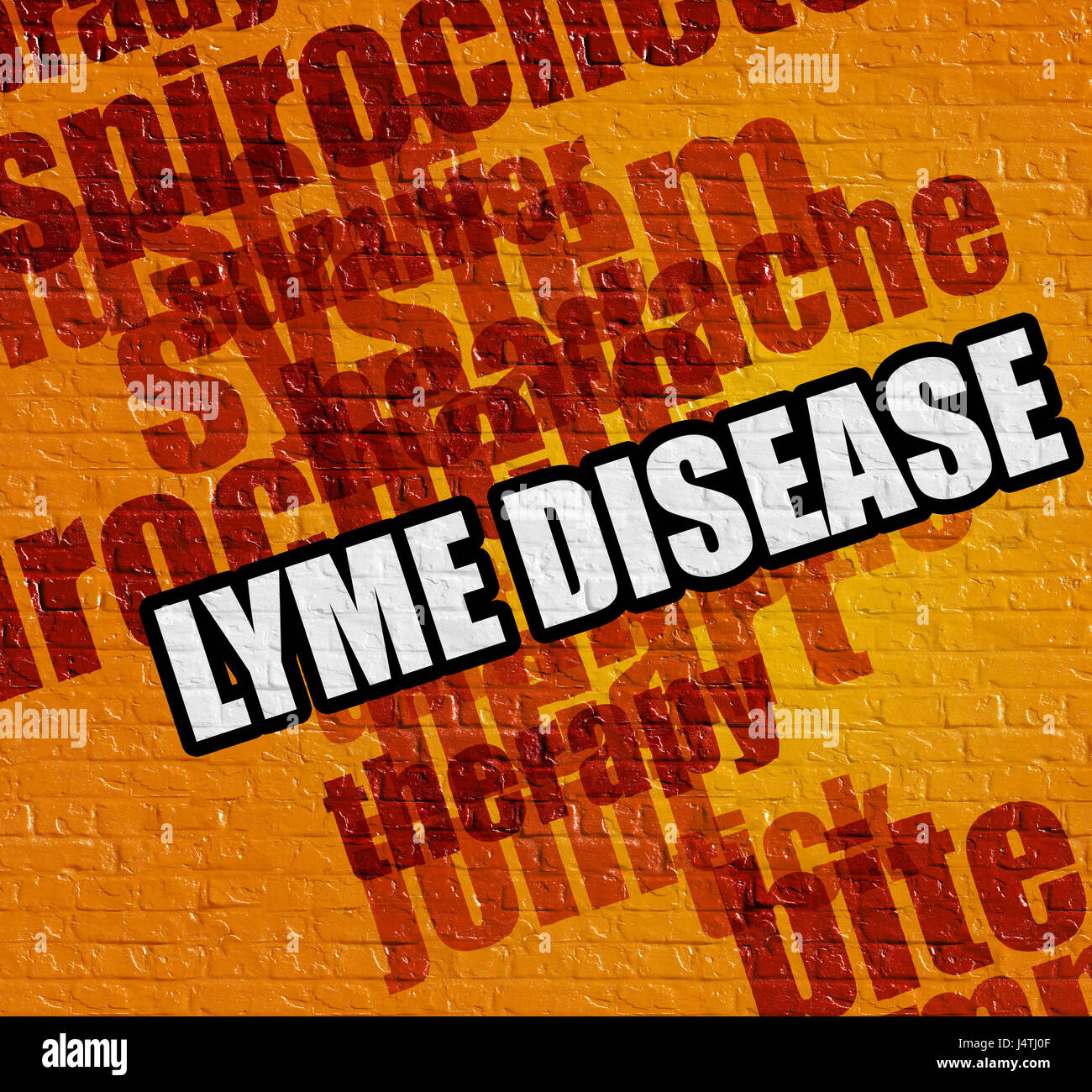 Gesundheitskonzept: Lyme-Borreliose auf gelbe Wand. Stockfoto