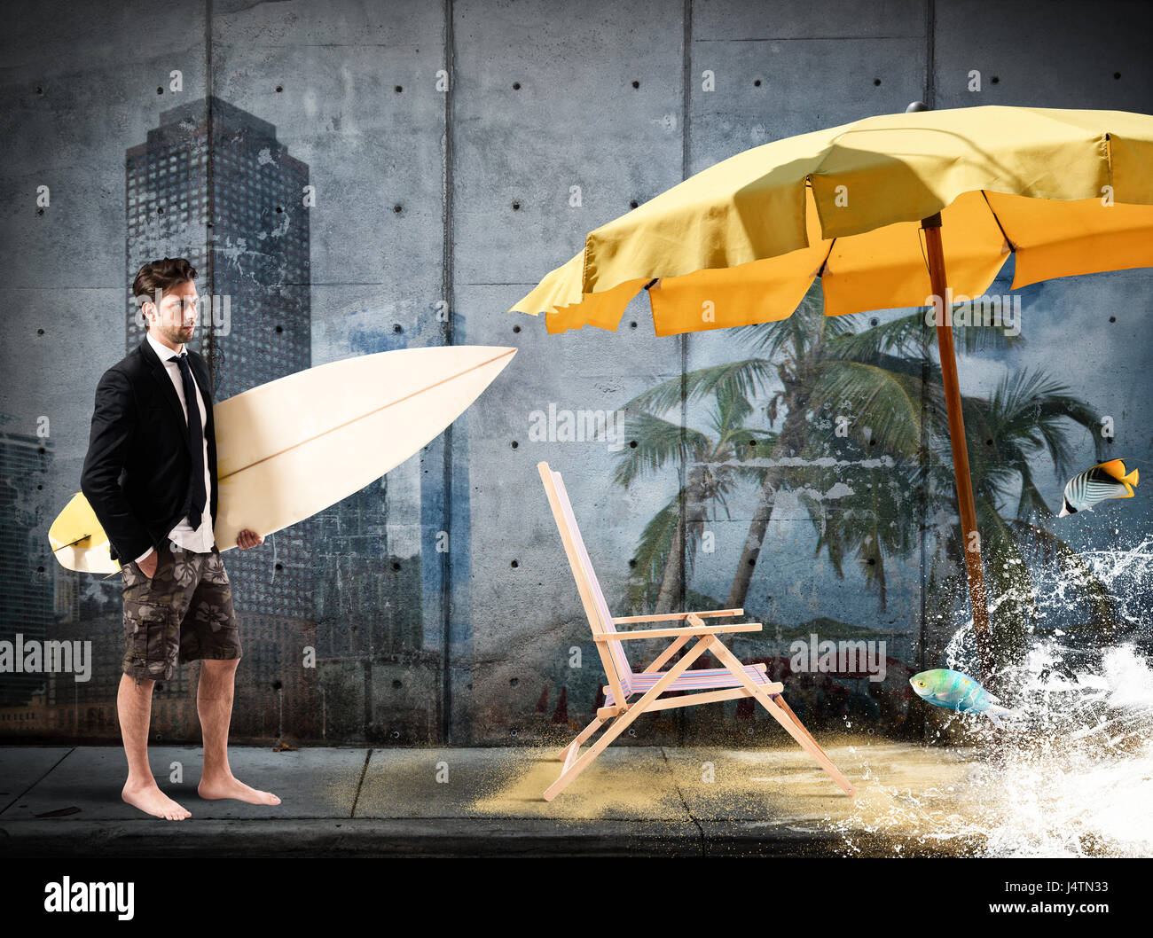 Fuß in Richtung der Ferien Stockfoto