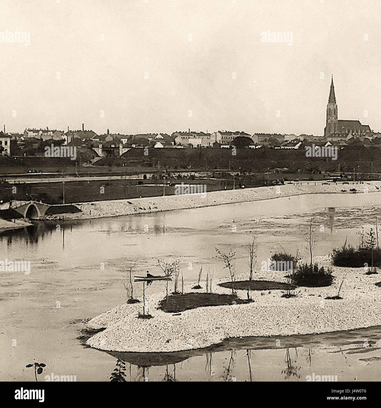 Wasserpark um 1920 Stockfoto