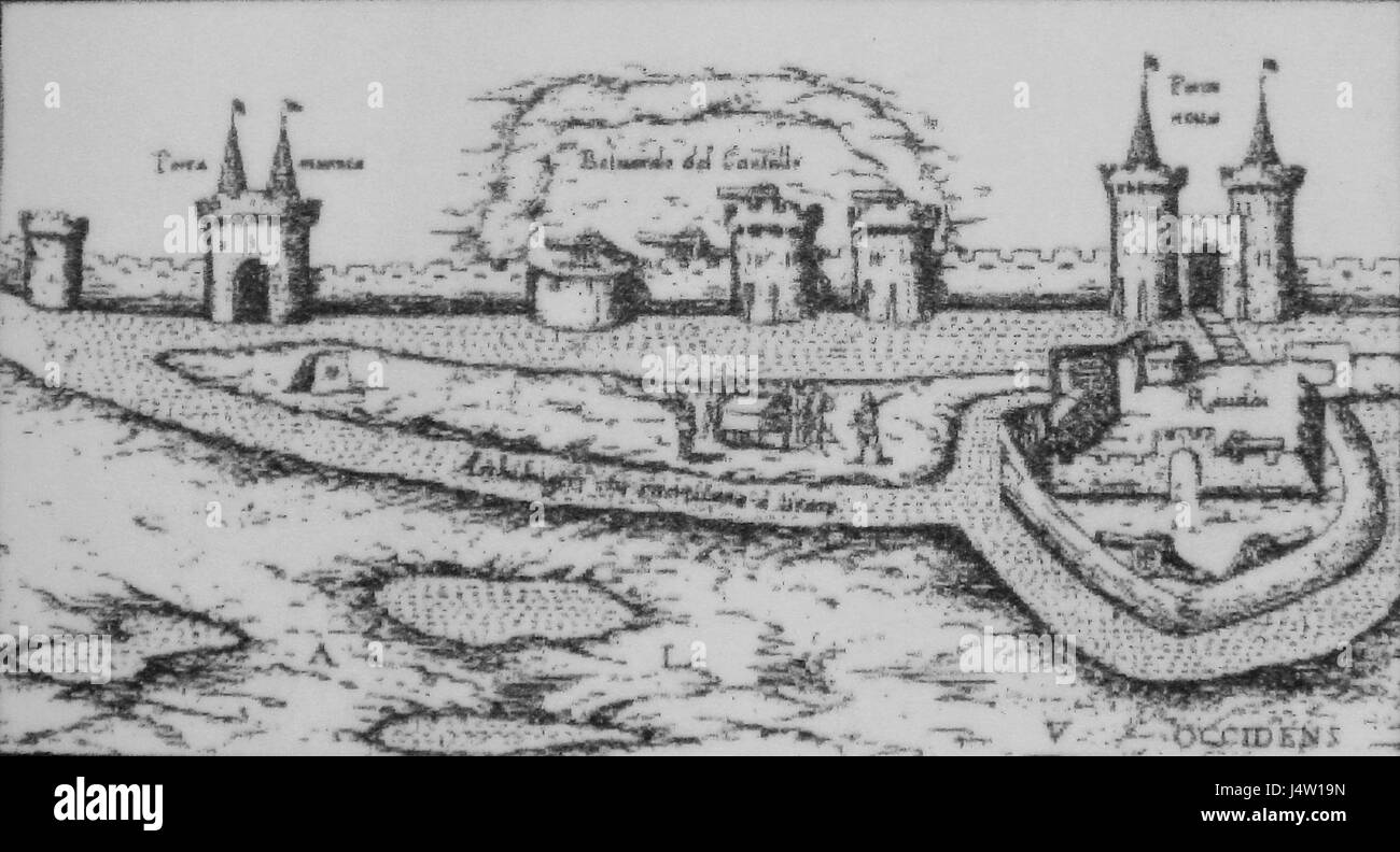 Westseite von La Rochelle mit restlichen Tuerme Vauclair Schloss Antonius Lafreri Rom ca. 1573 Stockfoto