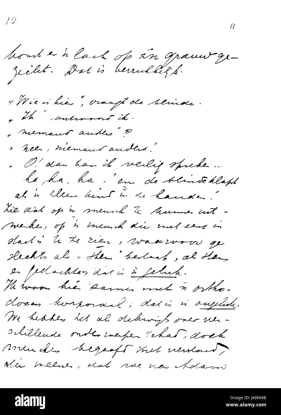 Theo van Doesburg Brief an Leibbrandt Familie 1914-10-30 p 3 Stockfoto