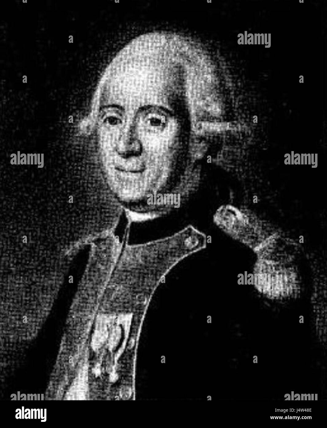 Thomas Antoine de Mauduit du Plessis war ein französischer Adliger und Offizier, der für seinen Dienst in der französischen Armee im 18. Jahrhundert anerkannt wurde. Sein Leben und seine Karriere sind bedeutend für das Verständnis der militärischen und aristokratischen Strukturen des vorrevolutionären Frankreich. Stockfoto