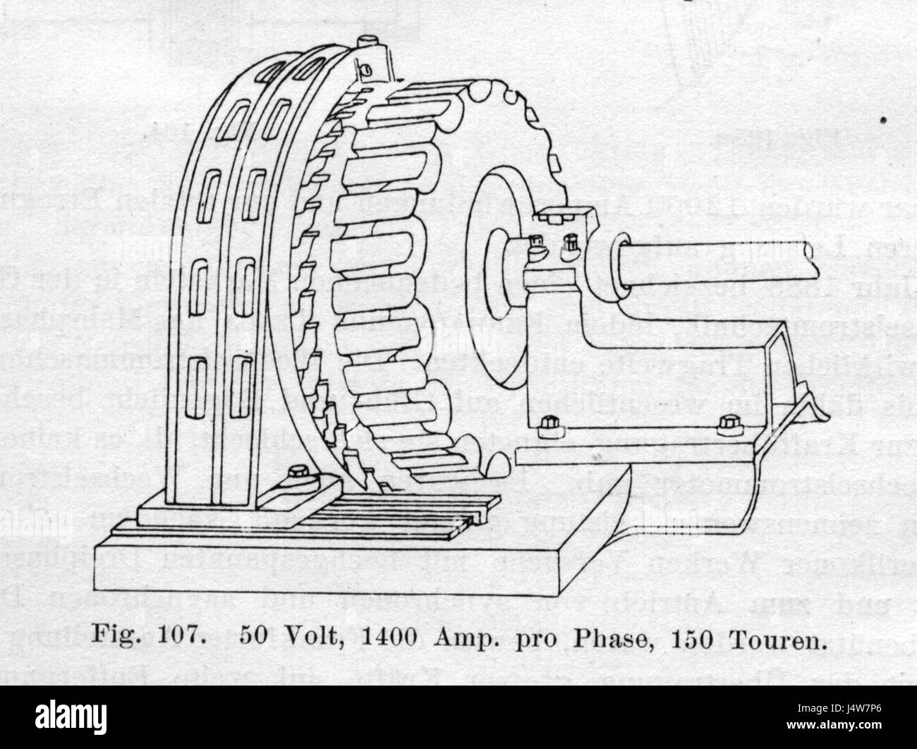 Ein Wechselstromgenerator ist ein Wechselstromgenerator, der zur Umwandlung mechanischer Energie in elektrische Energie in Form von Wechselstrom verwendet wird. Sie spielt eine entscheidende Rolle bei der Stromerzeugung und -Verteilung. Stockfoto