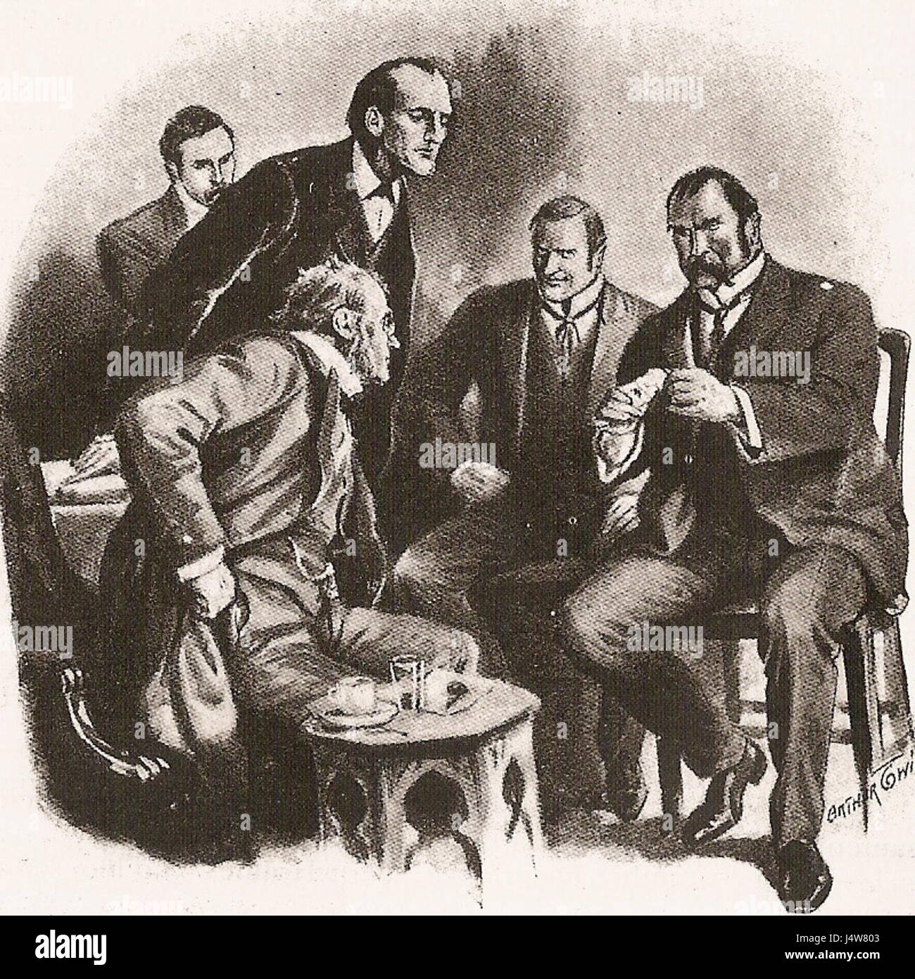 Wisteria Lodge, eine fiktive Residenz in Agatha Christies Detektivroman „die A.B.C. Morde“. Die Lodge dient als zentraler Ort der Geschichte und trägt zur Atmosphäre und Entwicklung des Romans bei. Stockfoto