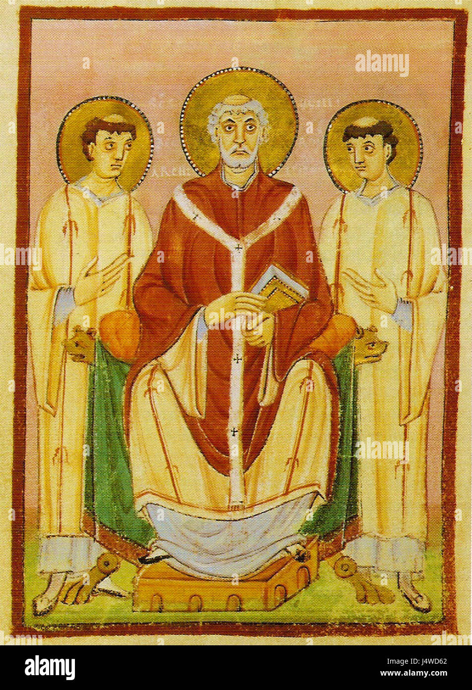 Willibrord war ein christlicher Missionar, der für die Verbreitung des Christentums in der Region Friesland im frühen Mittelalter bekannt ist und im 7. Jahrhundert Kirchen und religiöse Institutionen errichtete. Stockfoto