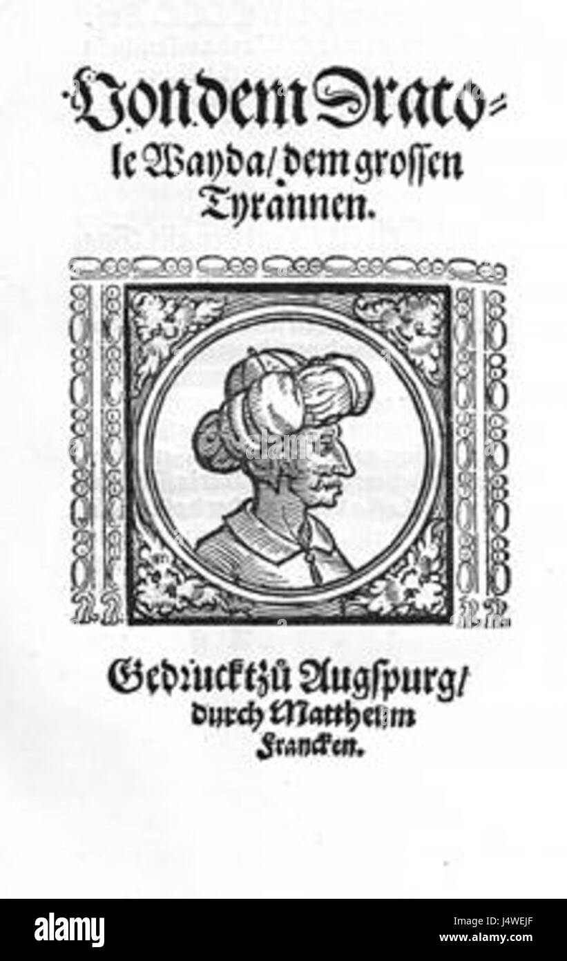 Vlad Tepes, auch bekannt als Vlad der Pfähler, war ein Herrscher der Walachei aus dem 15. Jahrhundert. Bekannt für seine brutalen und aufgespießenden Herrschaftsmethoden, inspirierte er die Dracula-Legende. Dieser spezifische Datensatz oder dieses Bild bietet eine historische Perspektive seiner Herrschaft und Handlungen. Stockfoto
