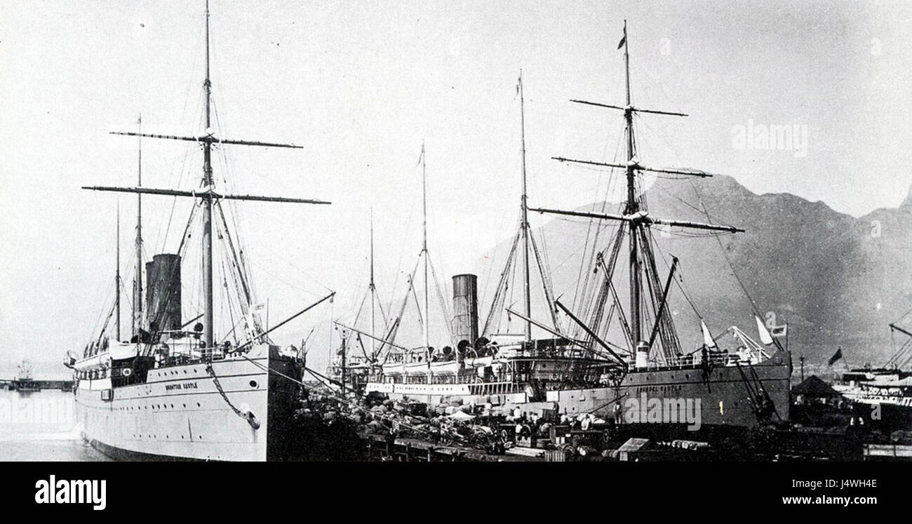 Union Castle-Liner im Hafen von Kapstadt frühen 1900er Jahren Stockfoto