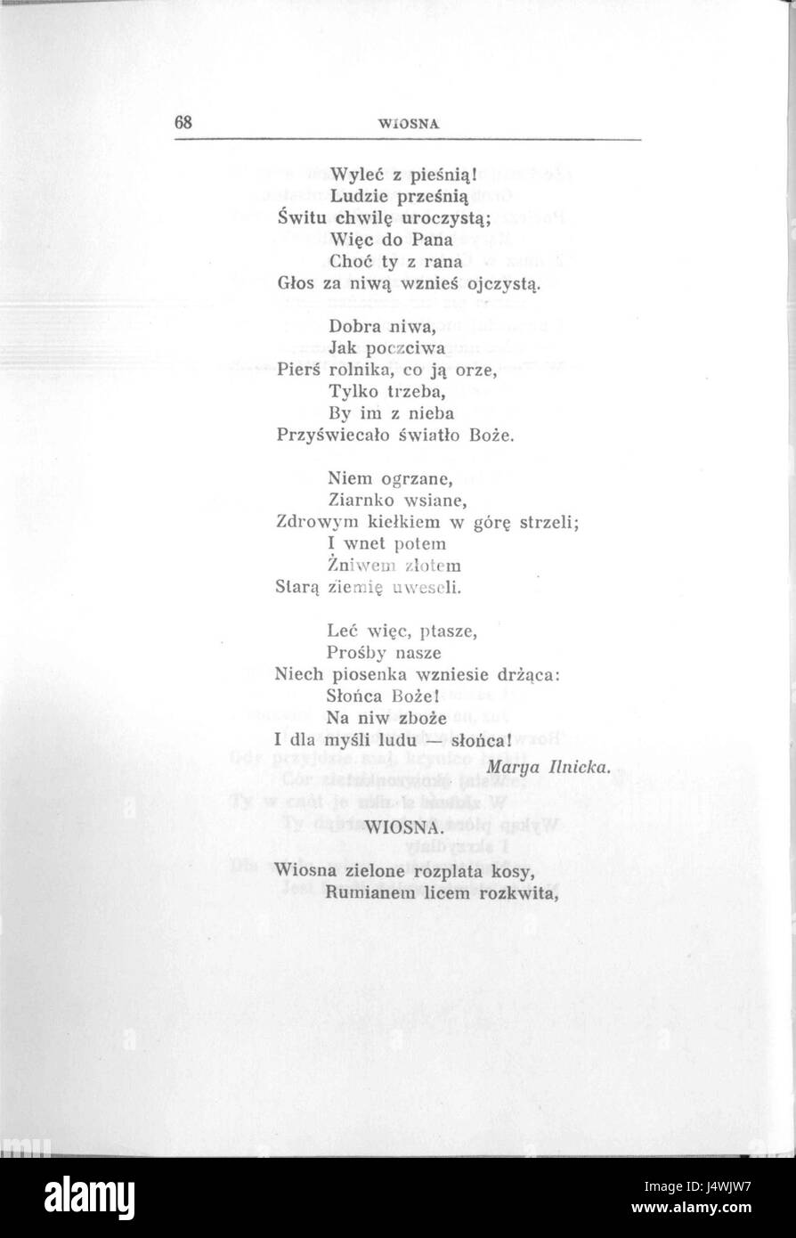 Der Titel, der „Polen im Lied“ bedeutet, bezieht sich wahrscheinlich auf ein polnisches Volkslied oder eine Sammlung von Liedern, die polnische Kultur, Erbe und nationale Identität widerspiegeln. Stockfoto