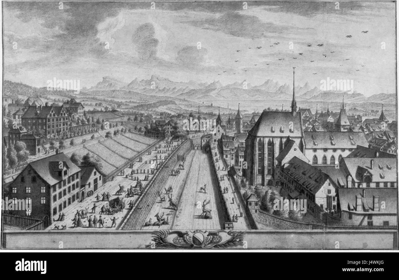 Zürich Seilergraben ist eine Straße in Zürich, Schweiz, die für ihren historischen Charme und ihre zentrale Lage bekannt ist. Es ist eine beliebte Gegend bei Einheimischen und Touristen, mit Geschäften, Restaurants und kulturellen Attraktionen. Stockfoto