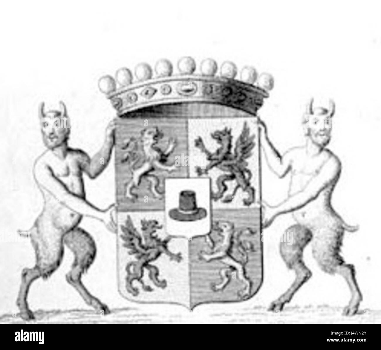 Wappenwickenburg bezieht sich auf ein Wappen, das wahrscheinlich mit einer Familie oder Region verbunden ist und dessen heraldische Traditionen und Erbe repräsentiert. Stockfoto