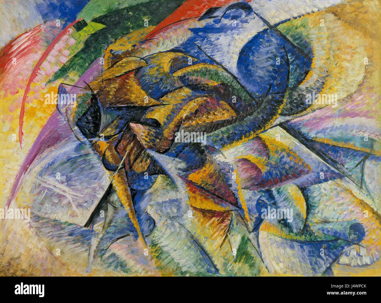 Umberto Boccioni, 1913, Dynamik eines Radfahrers (Dinamismo di un Ciclista), Öl auf Leinwand, 70 x 95 cm, Gianni Mattioli Sammlung, auf lange Sicht Darlehen an die Peggy Guggenheim Collection, Venedig Stockfoto