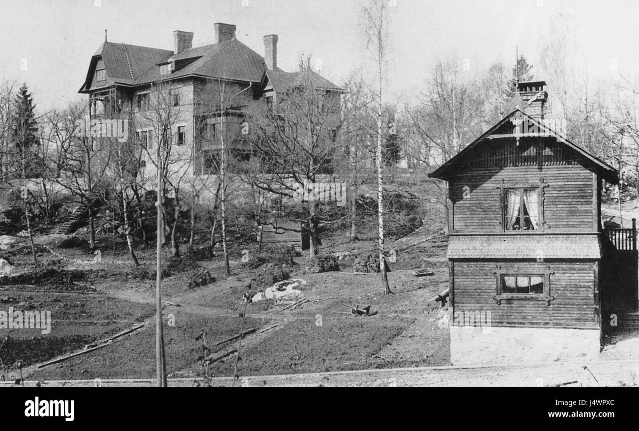 Villa Leffler, erbaut 1892, ist ein architektonisches Wahrzeichen, das den Stil und das Design des späten 19. Jahrhunderts widerspiegelt. Seine Struktur und sein Design geben Einblick in die architektonischen Trends und das soziale Klima der Zeit. Stockfoto