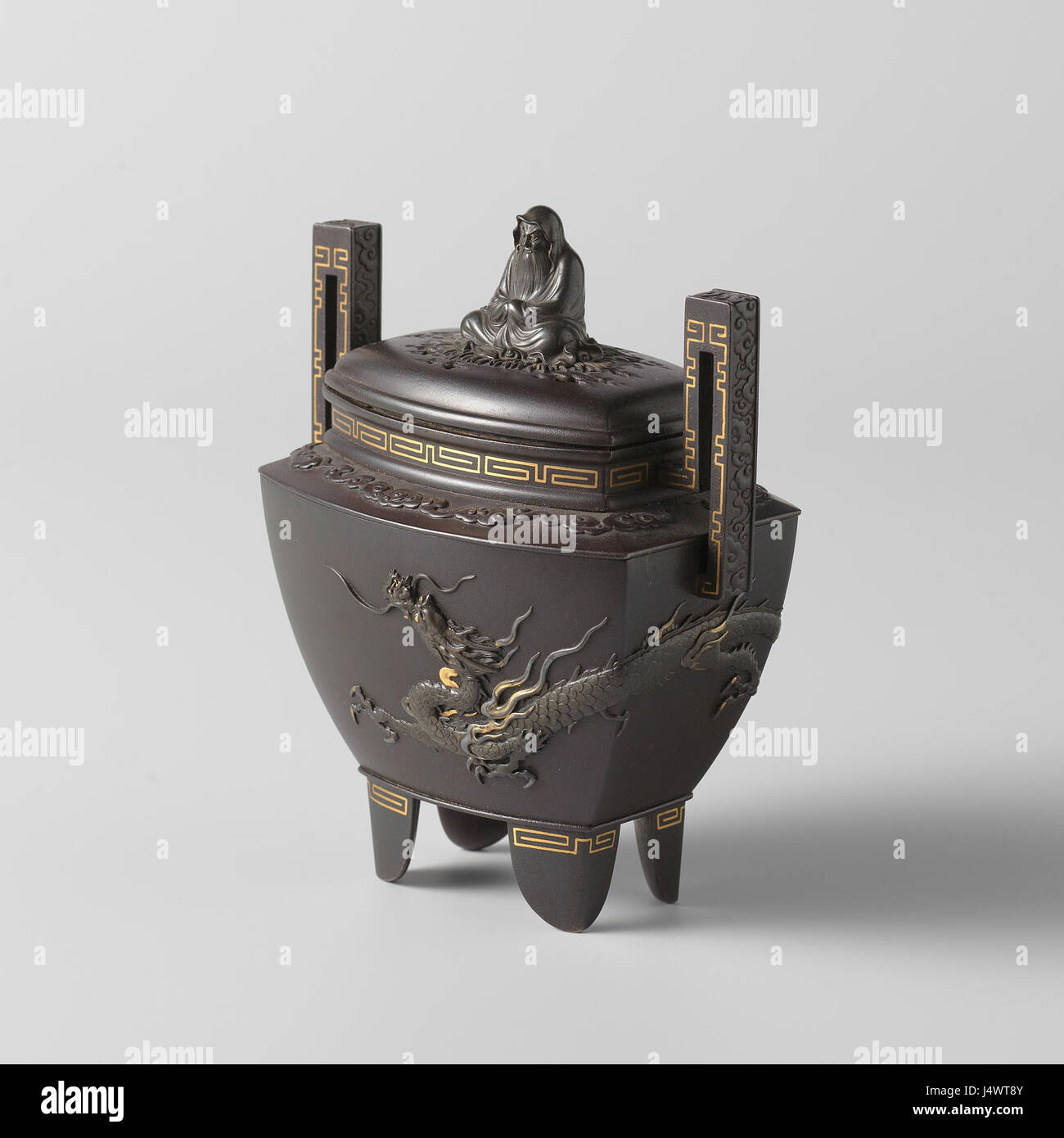 Der Wierookbrander, ein Weihrauchbrenner aus der Sammlung des Rijksmuseums, ist ein Beispiel niederländischer Handwerkskunst und zeigt feine Metallarbeiten und dekoratives Design im 17. Jahrhundert. Stockfoto