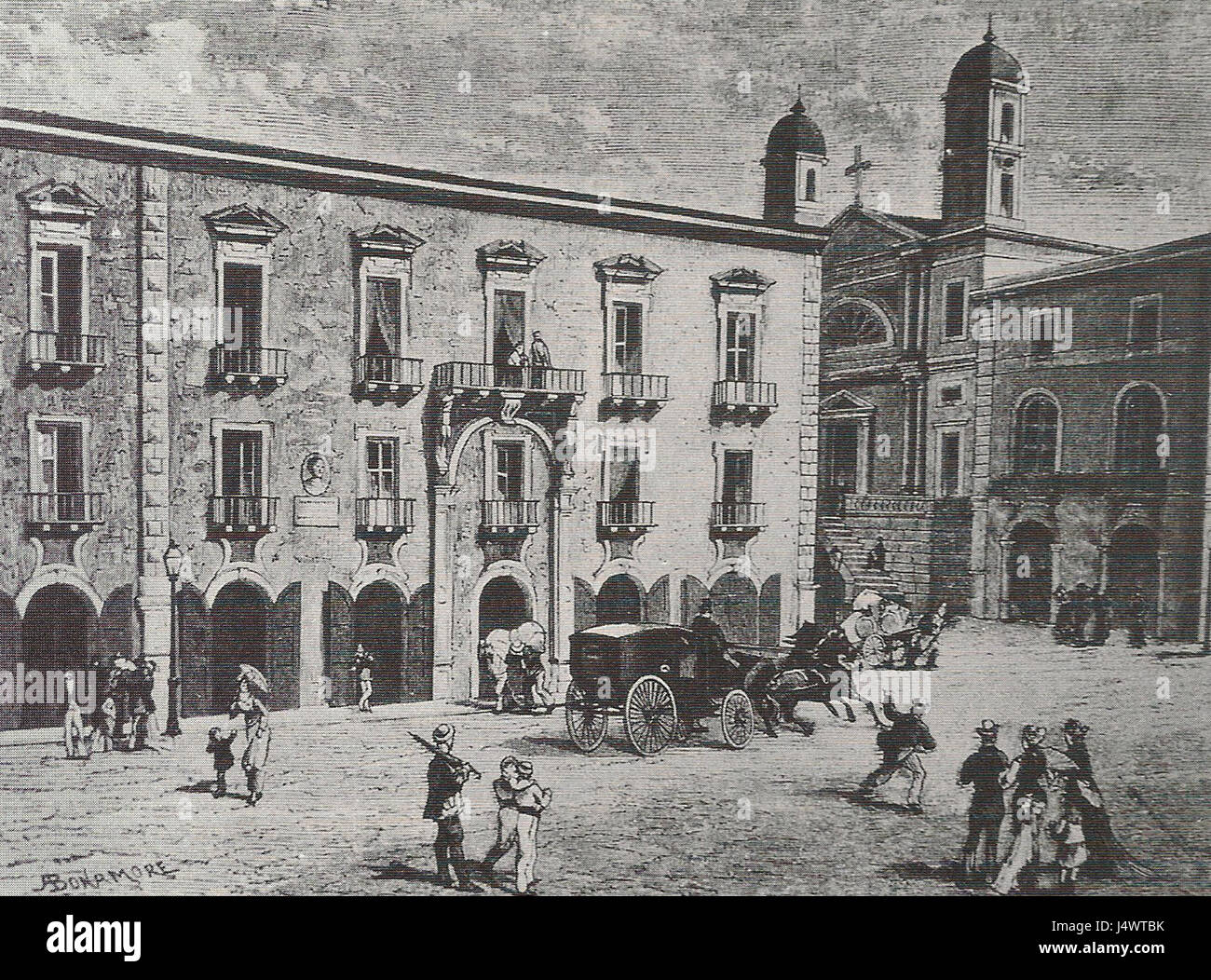 Vincenzo Bellini, geboren um 1800 in Catania, war ein berühmter italienischer Komponist, der für seine Opern, insbesondere „Norma“ und „Casta Diva“, berühmt war. Stockfoto