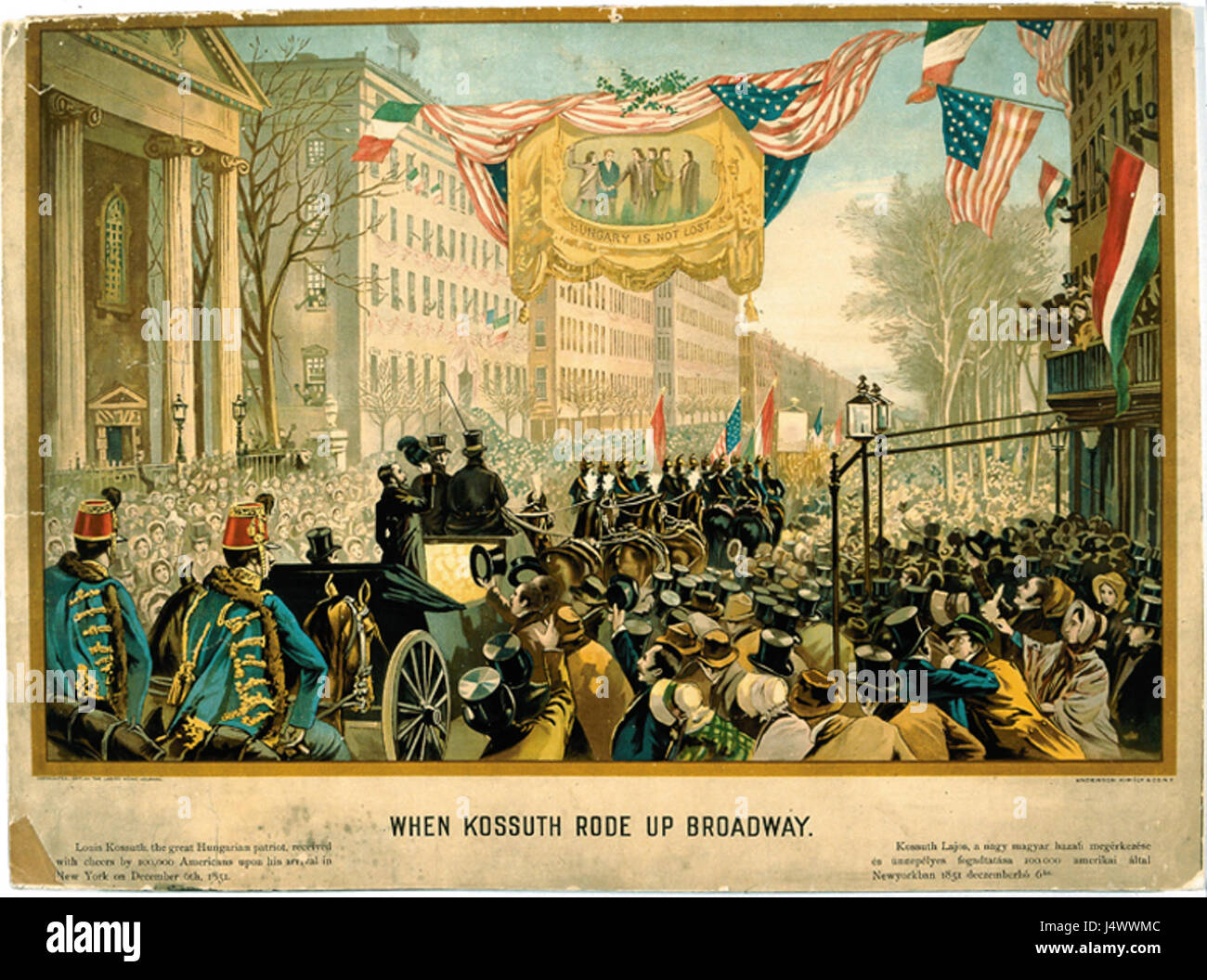 Als Kossuth Broadway hinauf Ritt Stockfoto