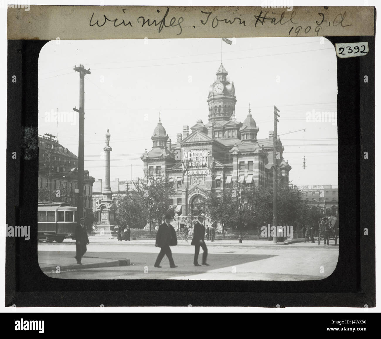 Das Winnipeg Town Hall ist ein berühmtes öffentliches Gebäude in Winnipeg, Kanada. Das Rathaus ist bekannt für sein architektonisches Design und ist ein Zentrum für kommunale Regierungs- und Bürgerveranstaltungen. Stockfoto
