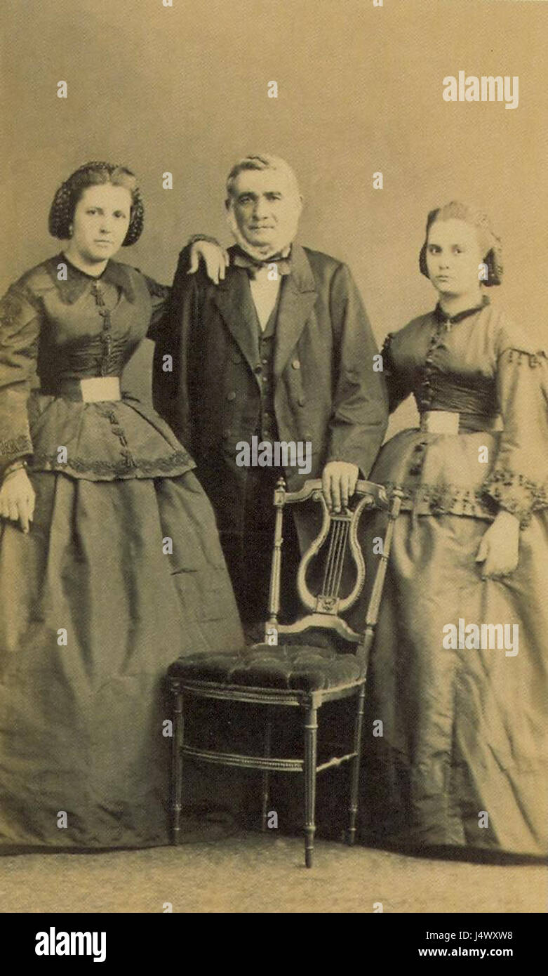 Dies bezieht sich auf eine Familie aus dem Jahr 1860, die nur begrenzte Informationen über ihre Identität hat. Weitere Untersuchungen sind erforderlich, um die Bedeutung und den historischen Kontext der Familie zu verstehen. Stockfoto
