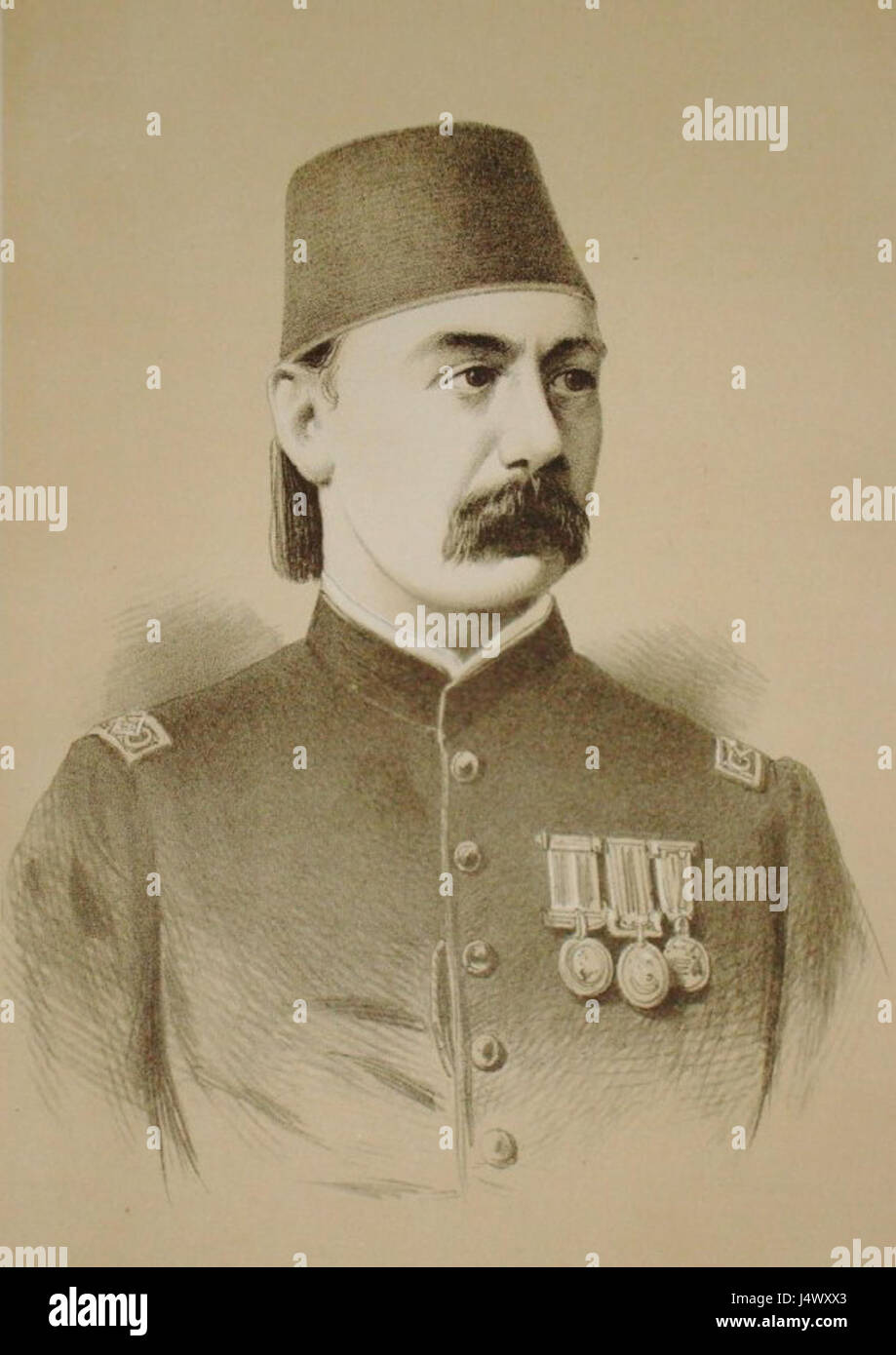 Valentine Baker Pascha war ein britischer Offizier, der in Ägypten diente und später für seine Rolle im ägyptischen Militär bekannt wurde. Er trug zu den britisch-ägyptischen Beziehungen des 19. Jahrhunderts bei. Stockfoto