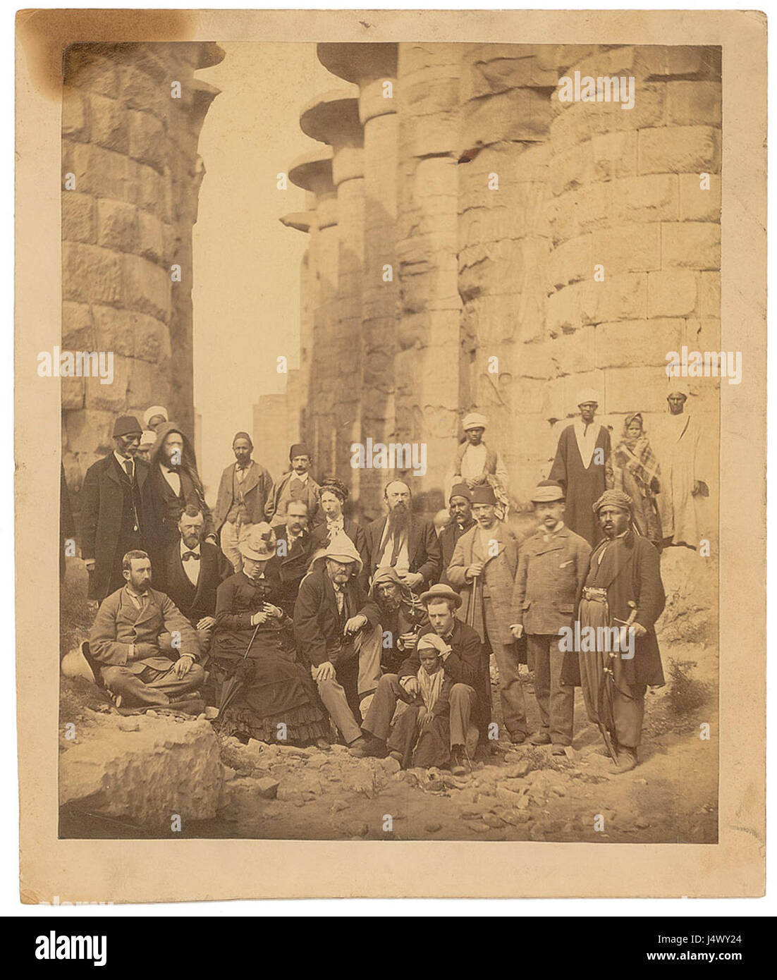 San Diego & Familie am Karnak-Tempel, 1878 Stockfoto