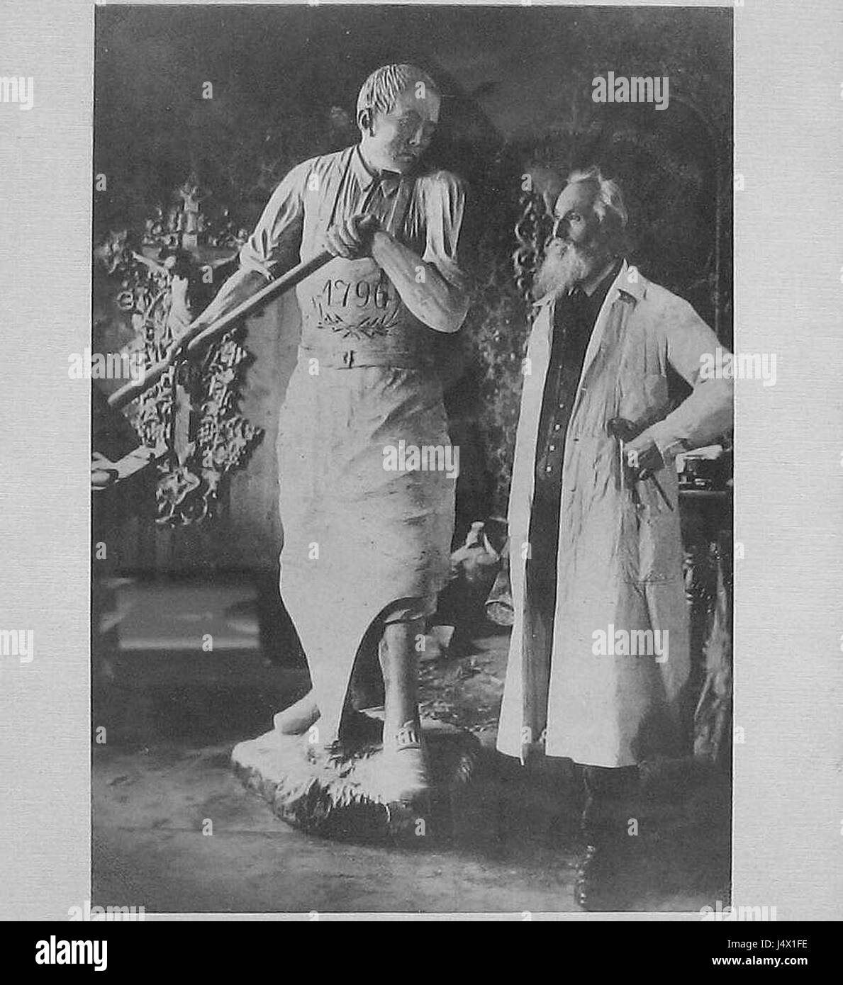 Veit Jung Statue Mit Bildhauer Johann Koller Stockfoto