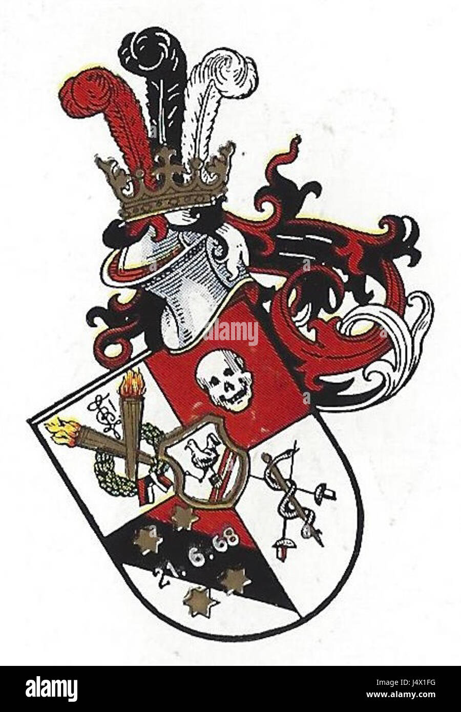 Wappen des Corps Suevo-Borussia-Hamburg Stockfoto