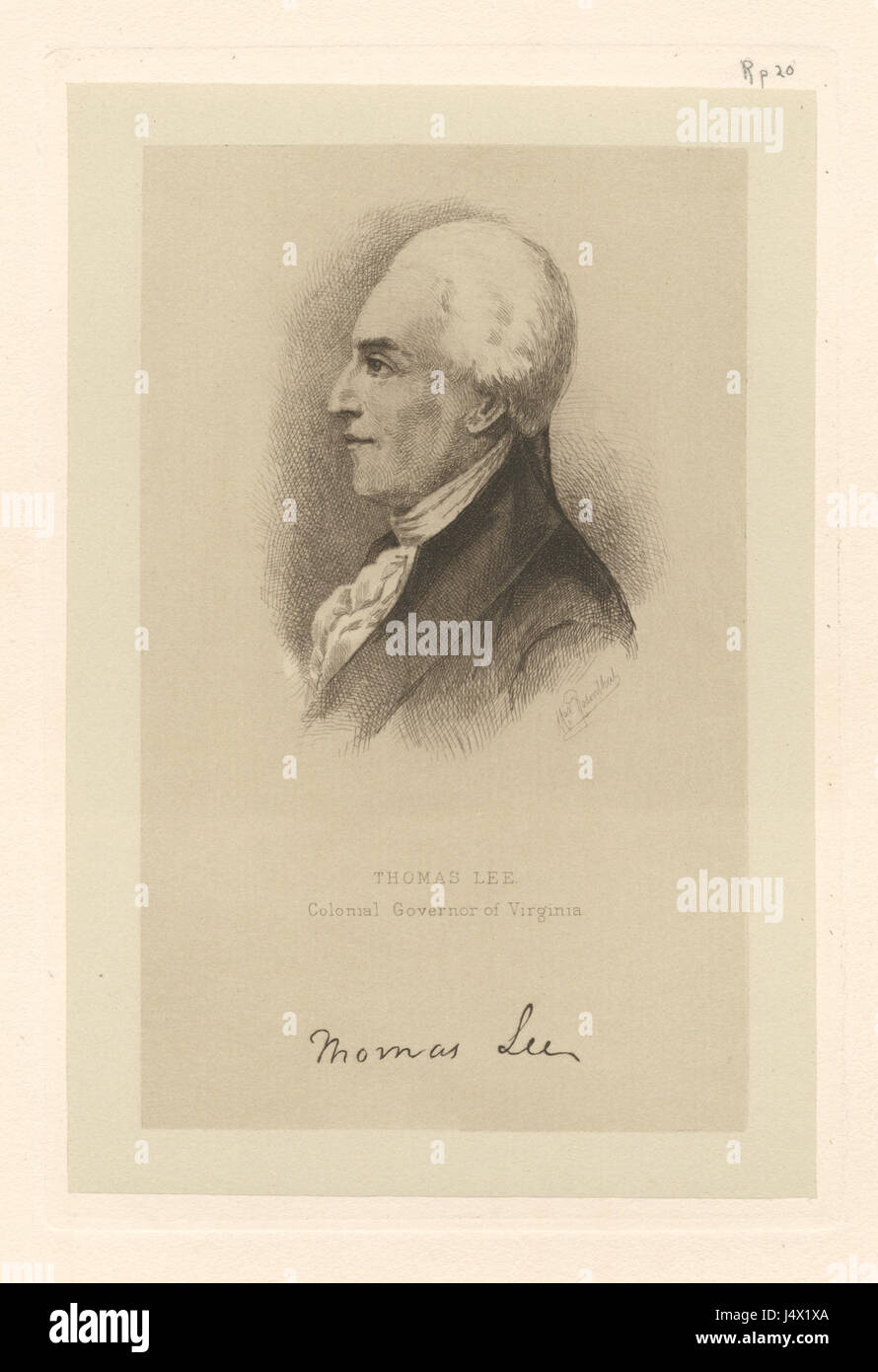 Thomas Lee, kolonialen Gouverneur von Virginia (NYPL b12349151 422809) Stockfoto