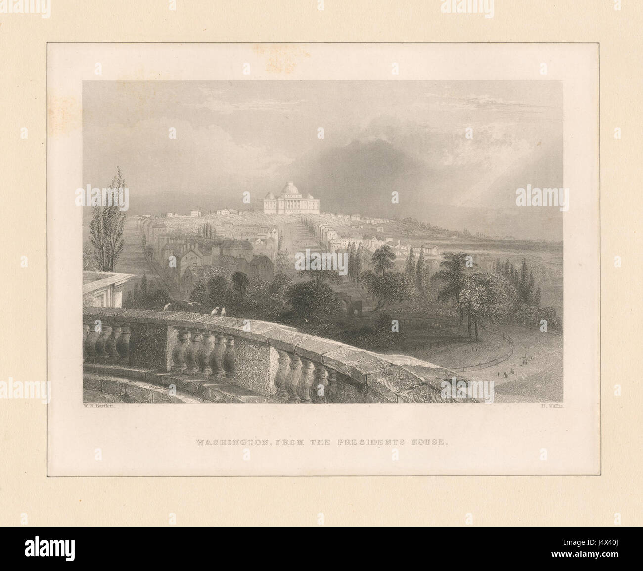 Washington vom Präsidenten Haus (NYPL Hades 165559 EM11528) Stockfoto