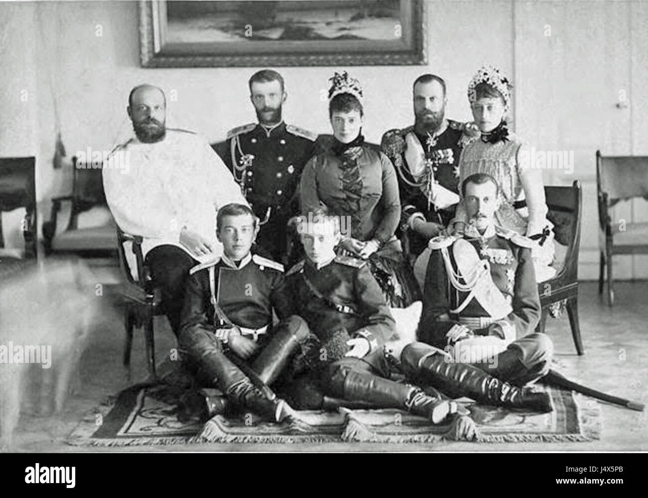 Zar Alexander III und einige Familie Mitglieder Stockfoto