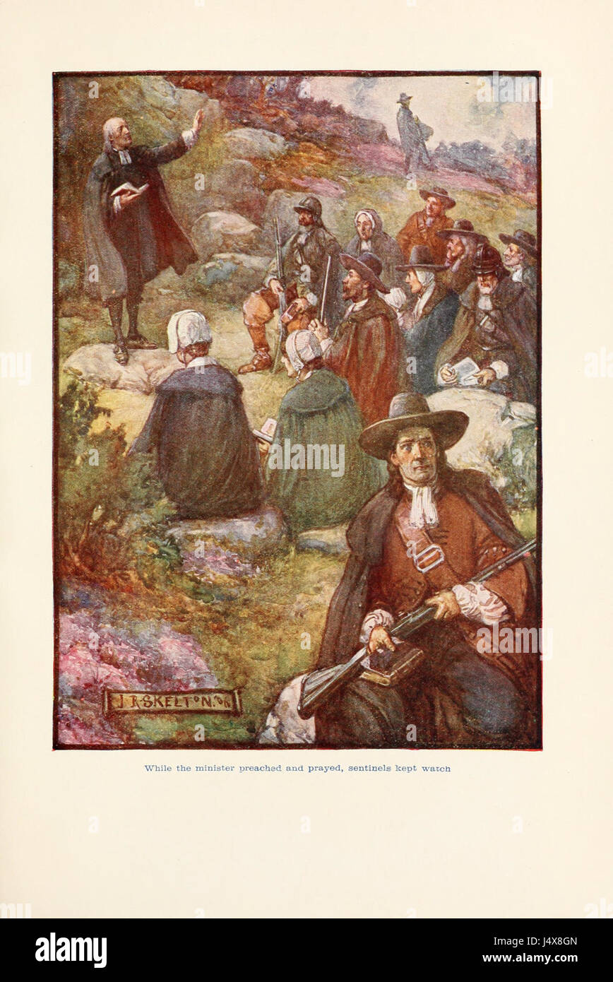 Während die Minister gepredigt und gebetet, wachten Wächter Stockfoto