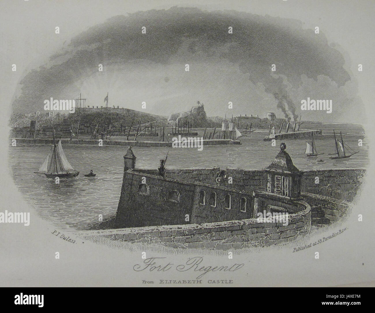 Malerischen und historischen Reiseführer für die Kanalinsel Jersey 1852 ein Stockfoto