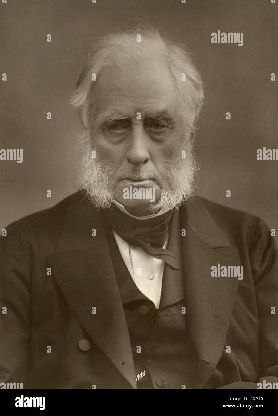 Dieses Porträt des Künstlers Barraud zeigt William Cavendish, den 7. Herzog von Devonshire, während des späten 19. Jahrhunderts. Der Duke war ein prominenter britischer Aristokrat, bekannt für seinen politischen Einfluss und sein Landbesitz. Das Kunstwerk fängt seinen edlen Status und den Stil der Porträtmalerei ein, der für diese Zeit typisch ist. Stockfoto