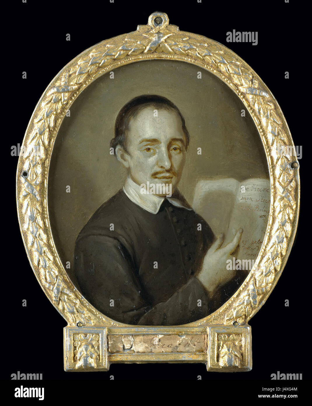 Tieleman Jansz van Bracht (1625–64) war Prediger und Dichter in Dordrecht, bekannt für seine Beiträge zur religiösen Literatur. Sein Werk, das im Rijksmuseum untergebracht ist, repräsentiert seine Rolle in der niederländischen Religions- und Literaturkultur im 17. Jahrhundert und unterstreicht seinen Einfluss als Prediger und Dichter in der Kulturgeschichte der Niederlande. Stockfoto