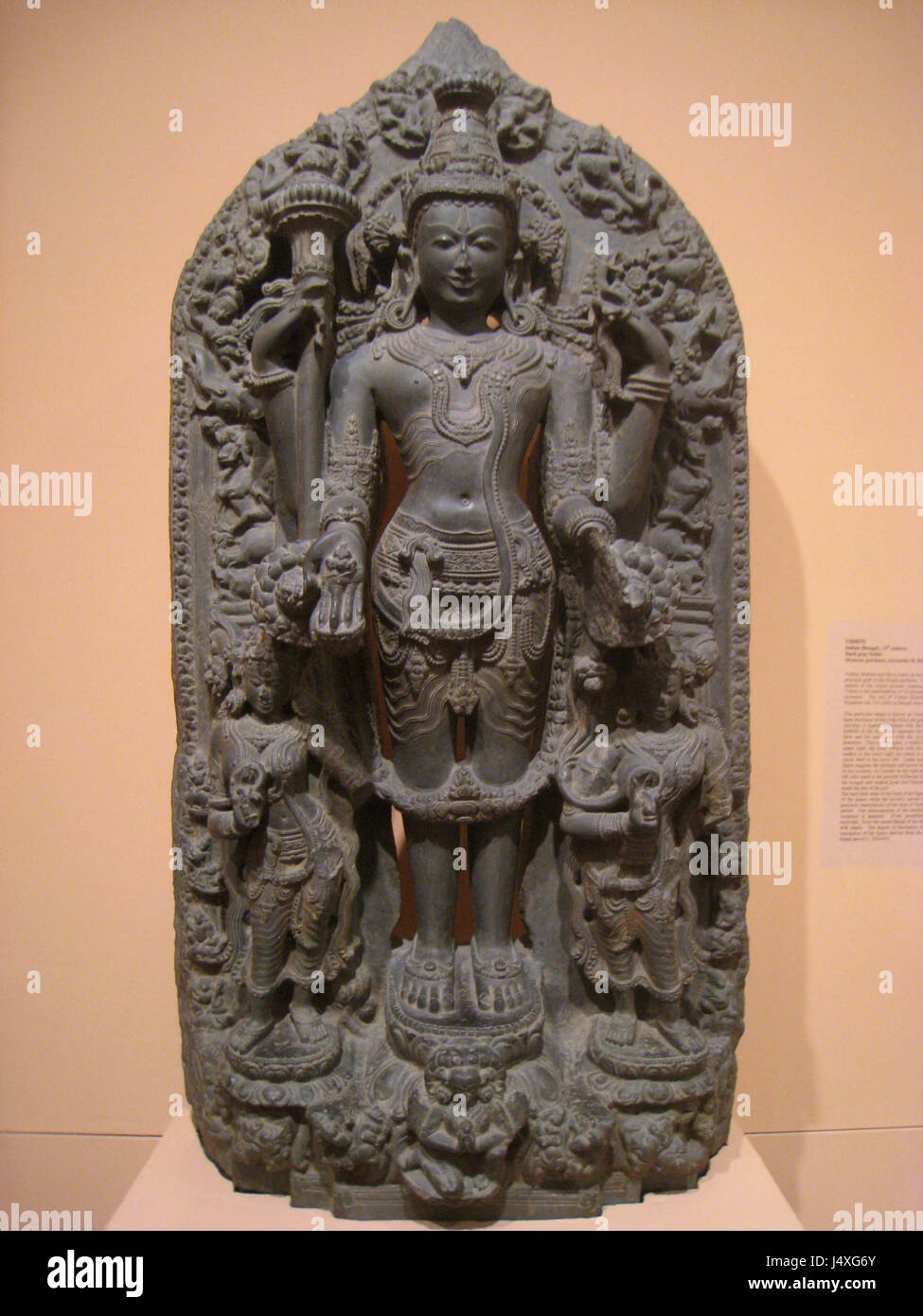 Vishnu, Indian (Bengalen), 12. Jahrhundert, Schiefer Worcester Art Museum IMG 7566 Stockfoto