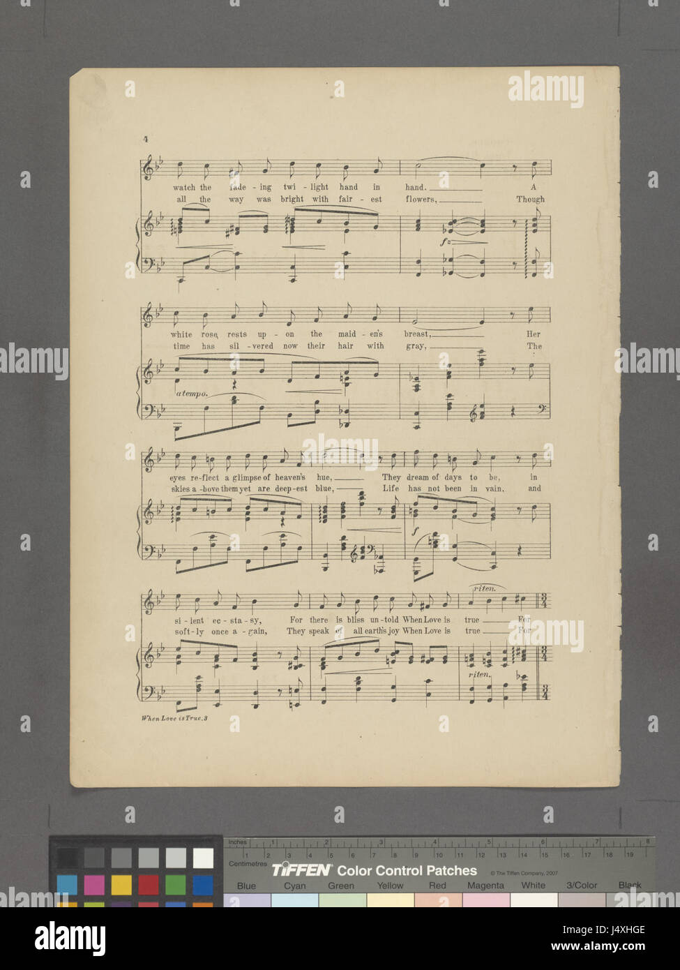 „When Love Is True“ ist ein Werk aus der New York Public Library aus dem 20. Jahrhundert. Es erforscht Themen der Liebe und Beziehungen sowie die emotionale Tiefe menschlicher Beziehungen. Stockfoto