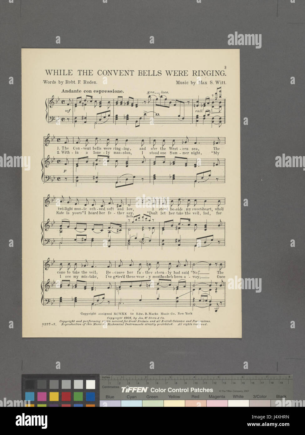 Während die Kloster Glocken wurden (NYPL Hades 1935958 2001217) Stockfoto